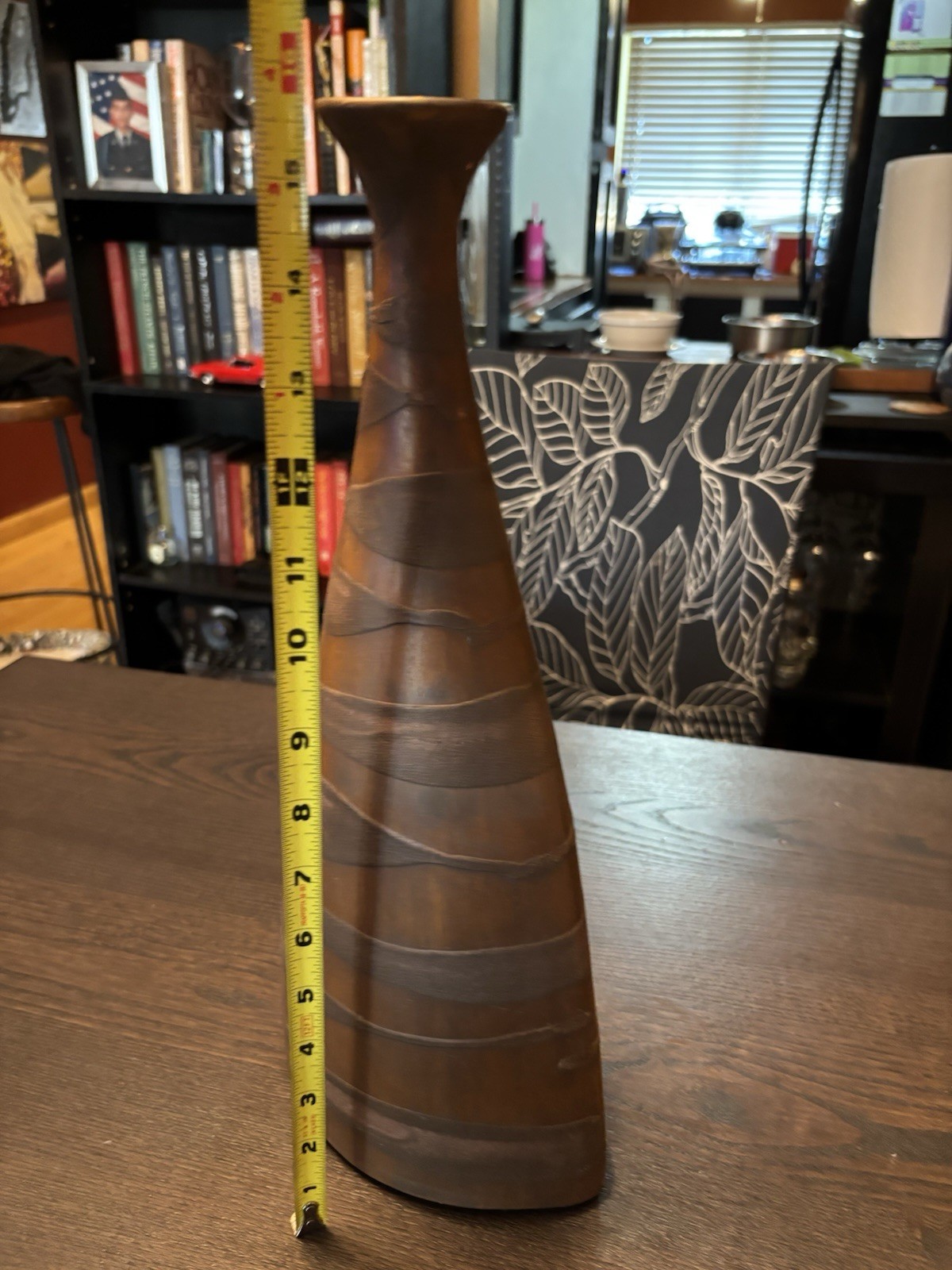 Rare Vintage Terracotta Handmade Pottery Vase 16″ MCM Clay Ceramic Bud Vase