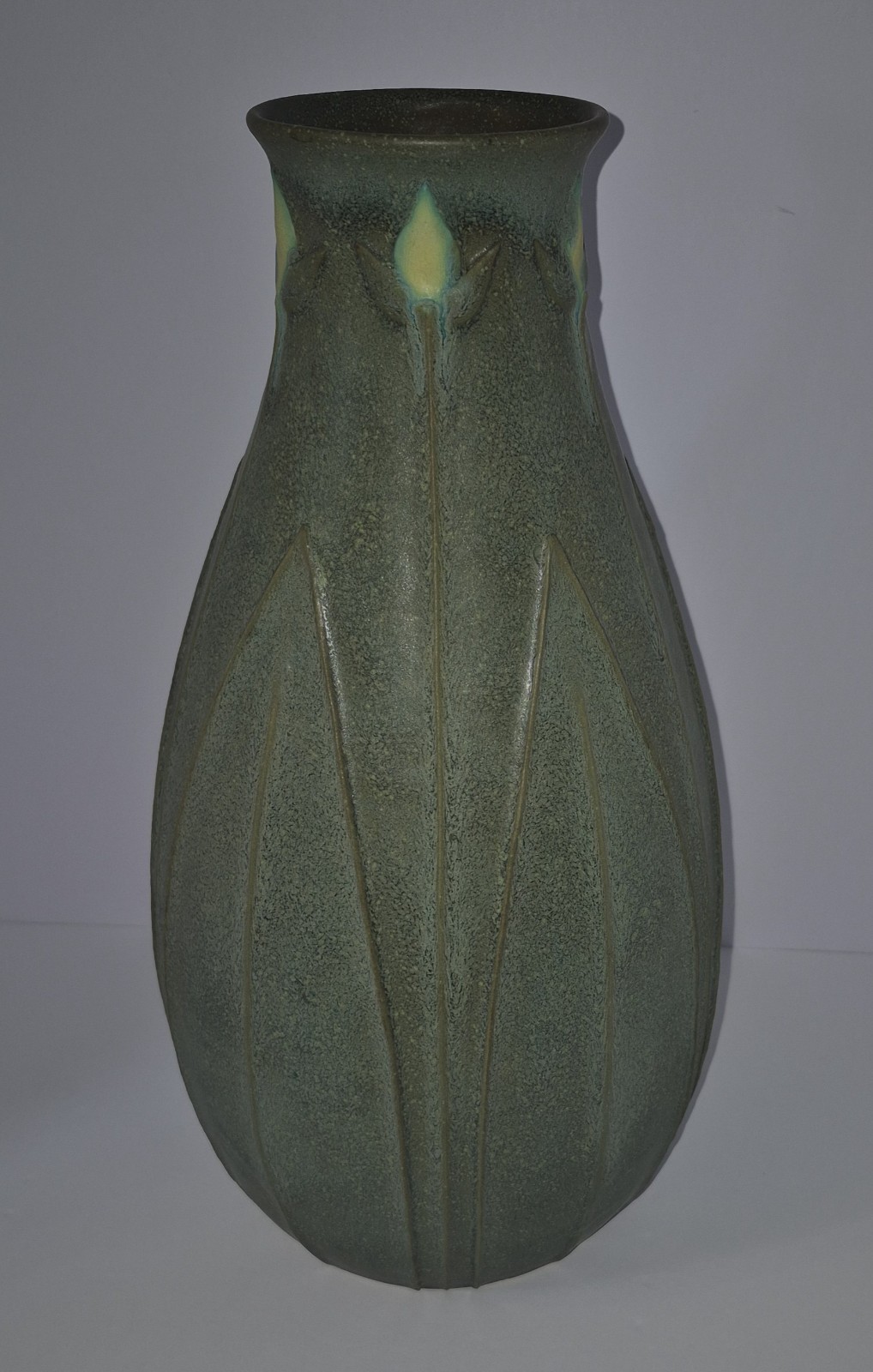 Large 14″+ Arts and Crafts Style Jemerick Art Pottery Vase Steve Frederick 1681