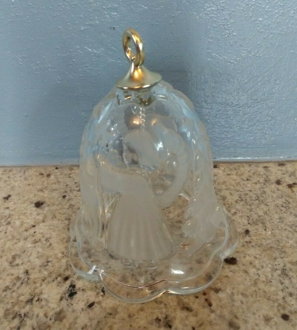 Mikasa Crystal Holiday Lights Christmas Bell. Made in Germany Without Box