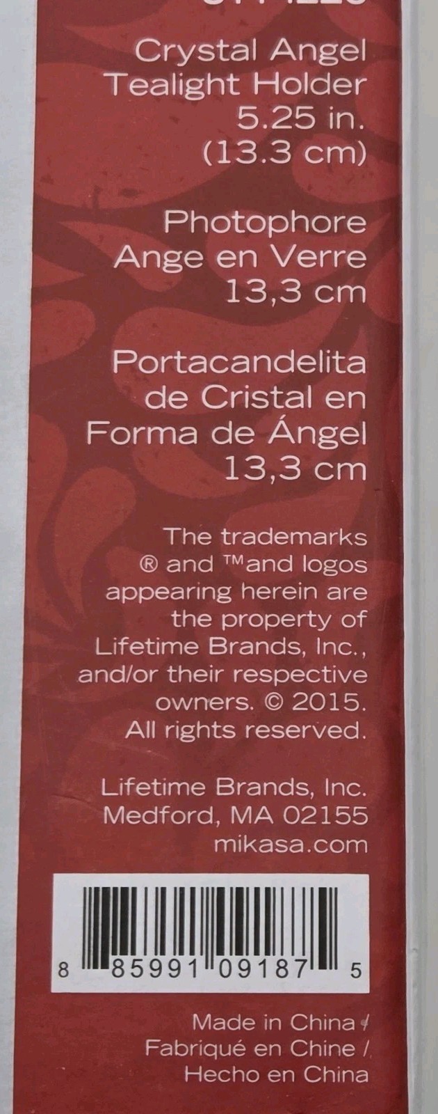 Celebrations by Mikasa Crystal Angel Tealight Candle (Included) Holder 5.25″ T
