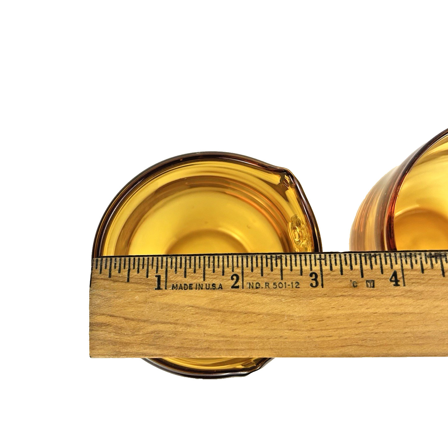 Vintage 1970s Amber Art Glass Owl Glasses Vases Set of 2 Mid Century Home Decor