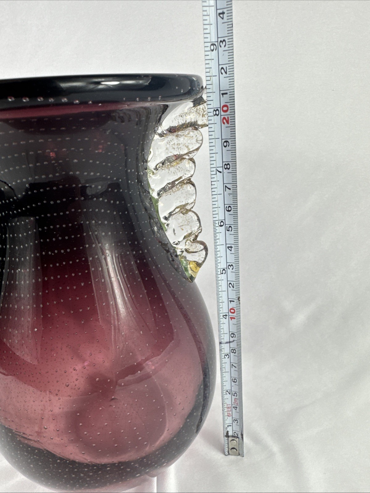 Ercole Barovier Murano Bubble Inclusion Vase Italian Martinuzzi Style