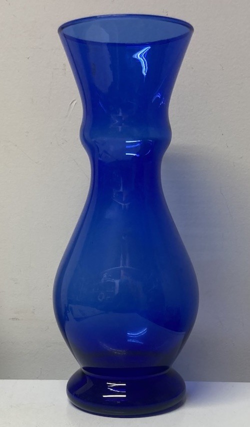 Unique Rich Cobalt Blue Glass Handblown Vase No Chips Or Cracks *READ* AS IS *