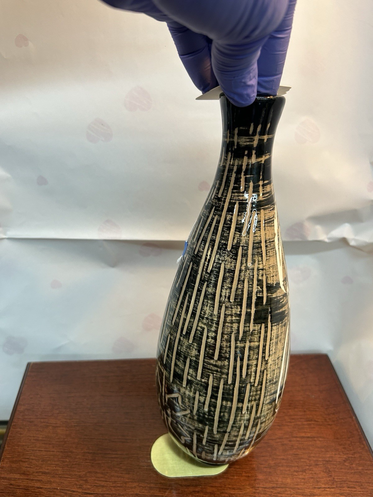 1960s/70s Vintage Handmade + Painted Ceramic Lady Vase Signed #Guna 8″ Tall