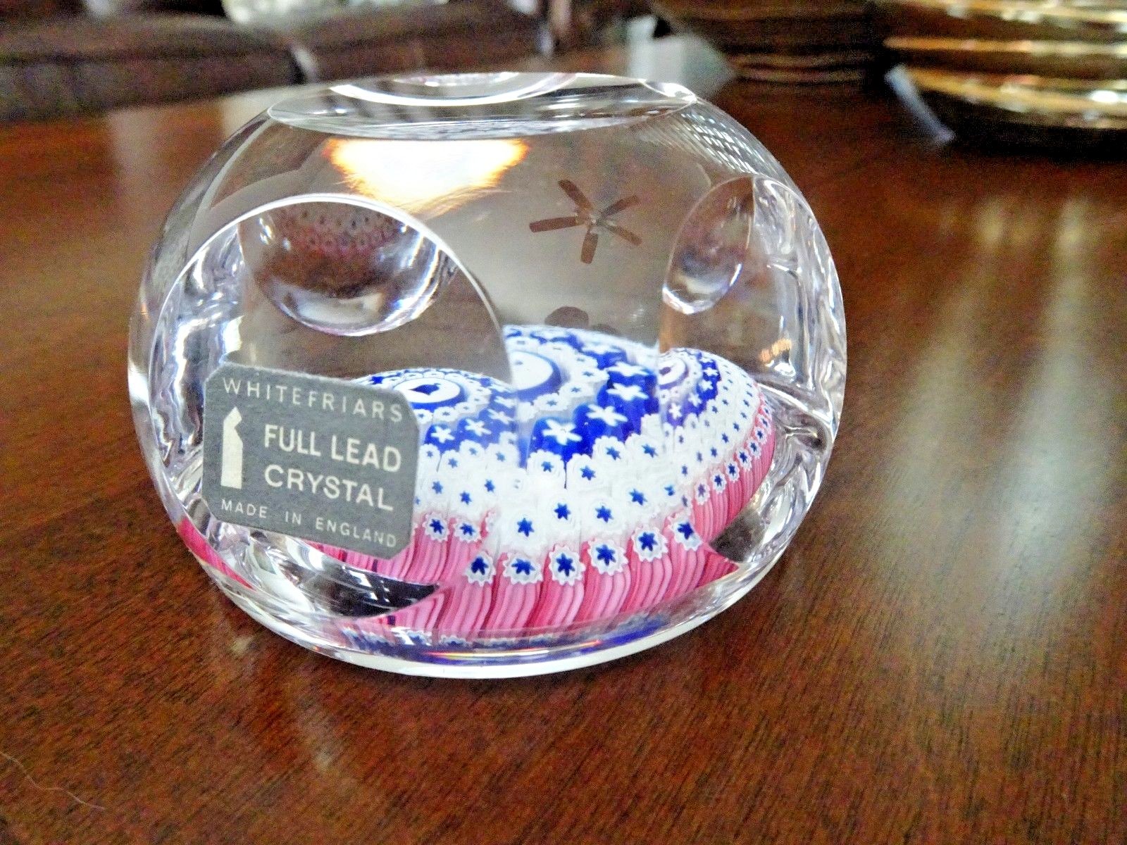 WHITEFRIARS England LIBERTY BELL Millefiori Faceted Art Glass Paperweight Ltd Ed