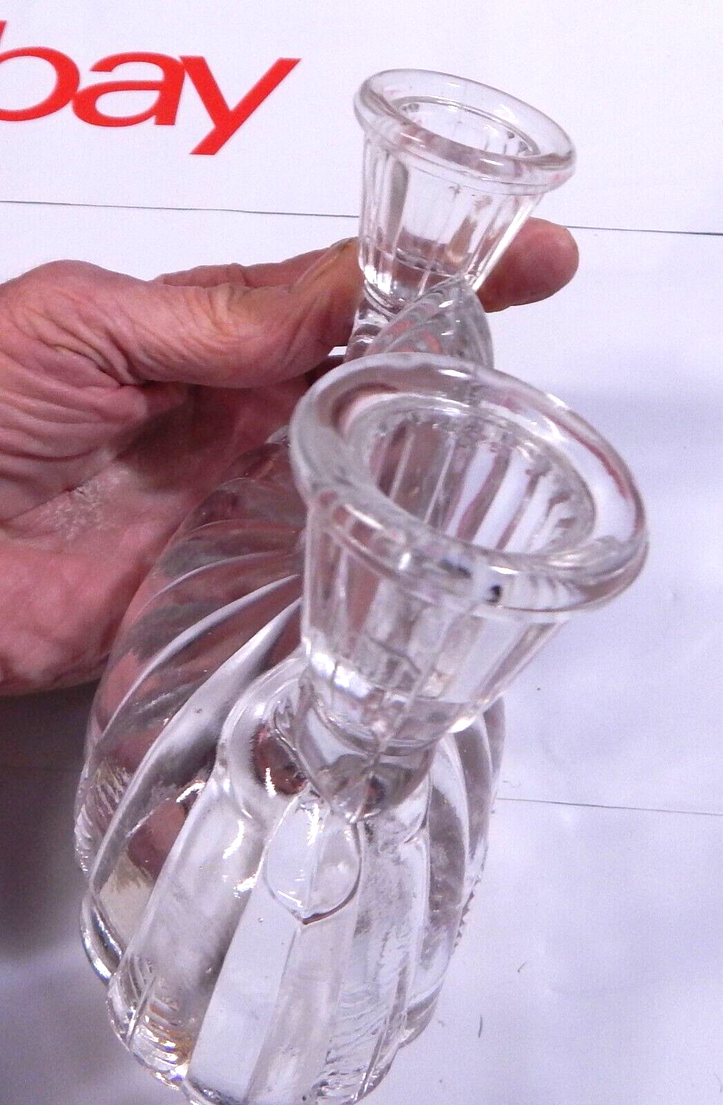 Candlestick Antique L.E. Smith Glass Co. Double Light BEAUTY