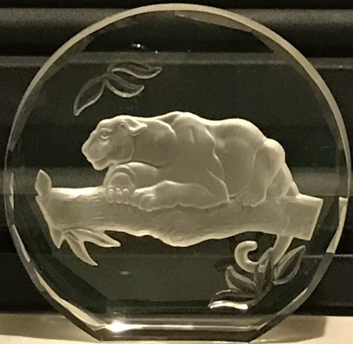 LAST ONE Danbury Mint Wildlife Crystal Paperweight SUMATRAN TIGER FREE SHIP