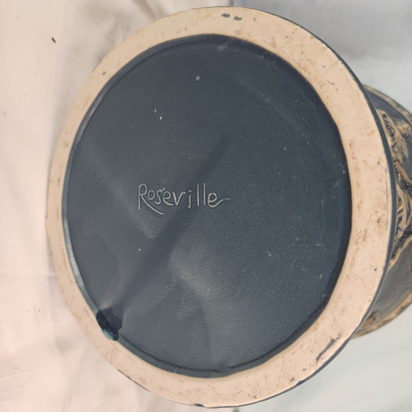 Roseville Pottery, Doric Blue Grecian Jardiniere Planter, Nice!