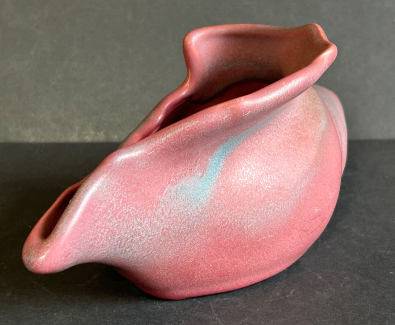 Vintage Van Briggle Signed Shell Conch Planter Mulberry /Persian Rose 10 Inch
