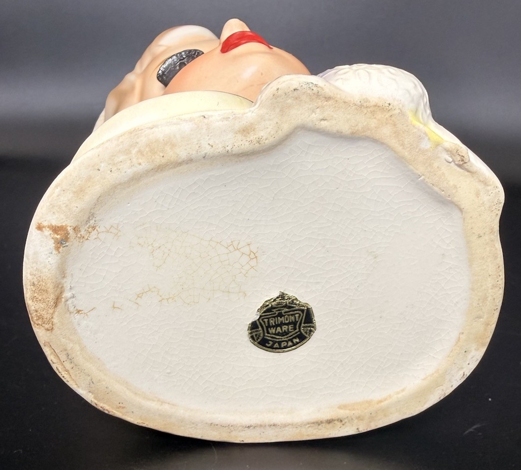 Vintage Jackie O Pillbox Hat Head Vase Trimont Lady Head Vase 6”