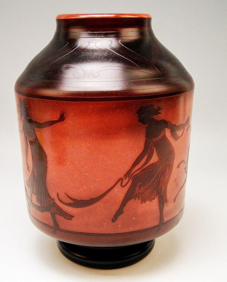 Daum Nancy Art Nouveau Glass Vase Georges de Feure France CA 1920