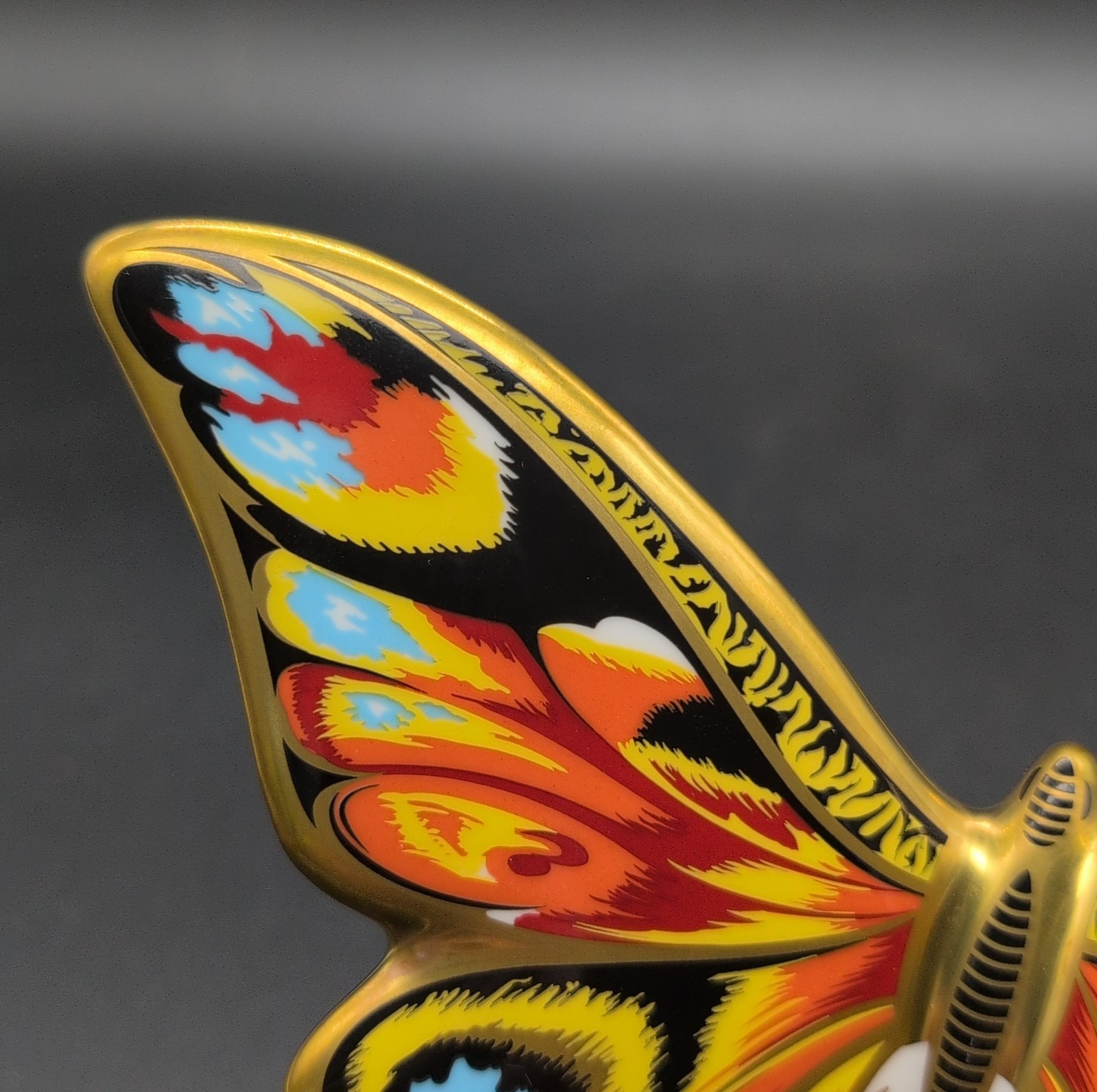 RARE Royal Crown Derby Peacock Butterfly Paperweight Gold Stopper Collectors 1st