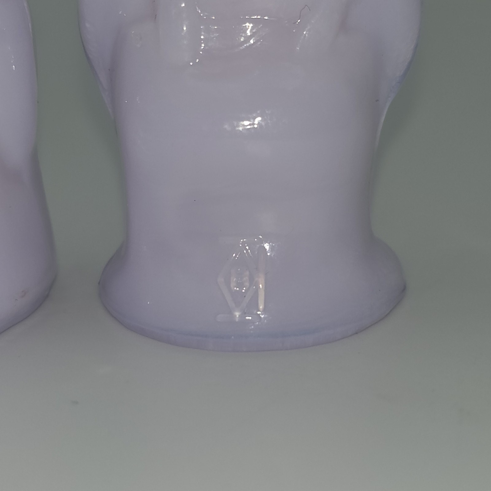 Vintage Boyd Glass Lavender Slag Amish Couple Eli Sarah Figurines 2.25″
