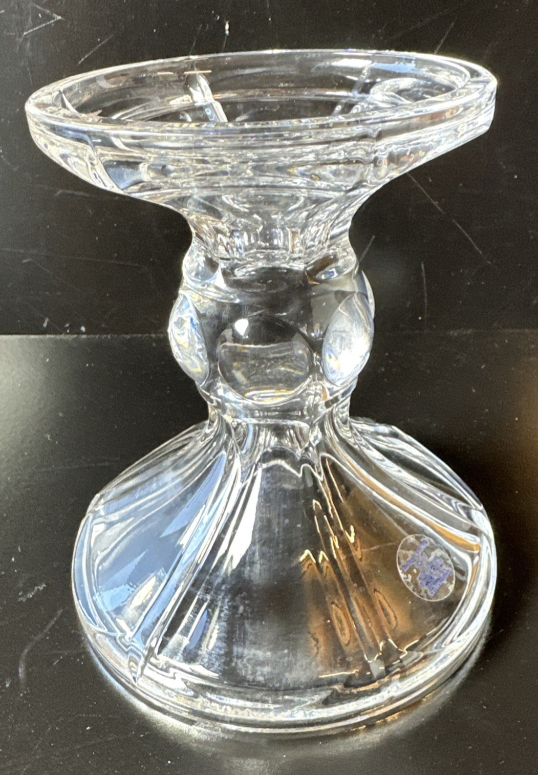 Royal Limited Bohemia Crystal Candle Holder Pillar 6.5 X 5″ Czechia (Z5B)