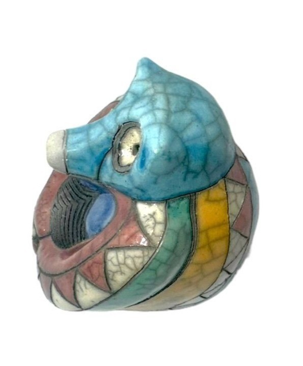 Fenix Raku Pottery Baboon Figurine Hand Made South Africa Collectible Art