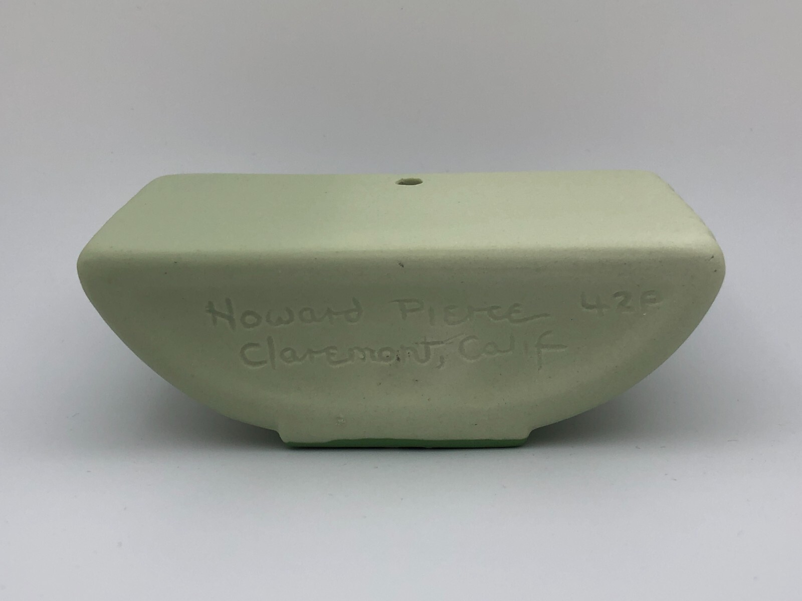 Howard Pierce Mint Green Leaf Planter 42p Claremont, Calif