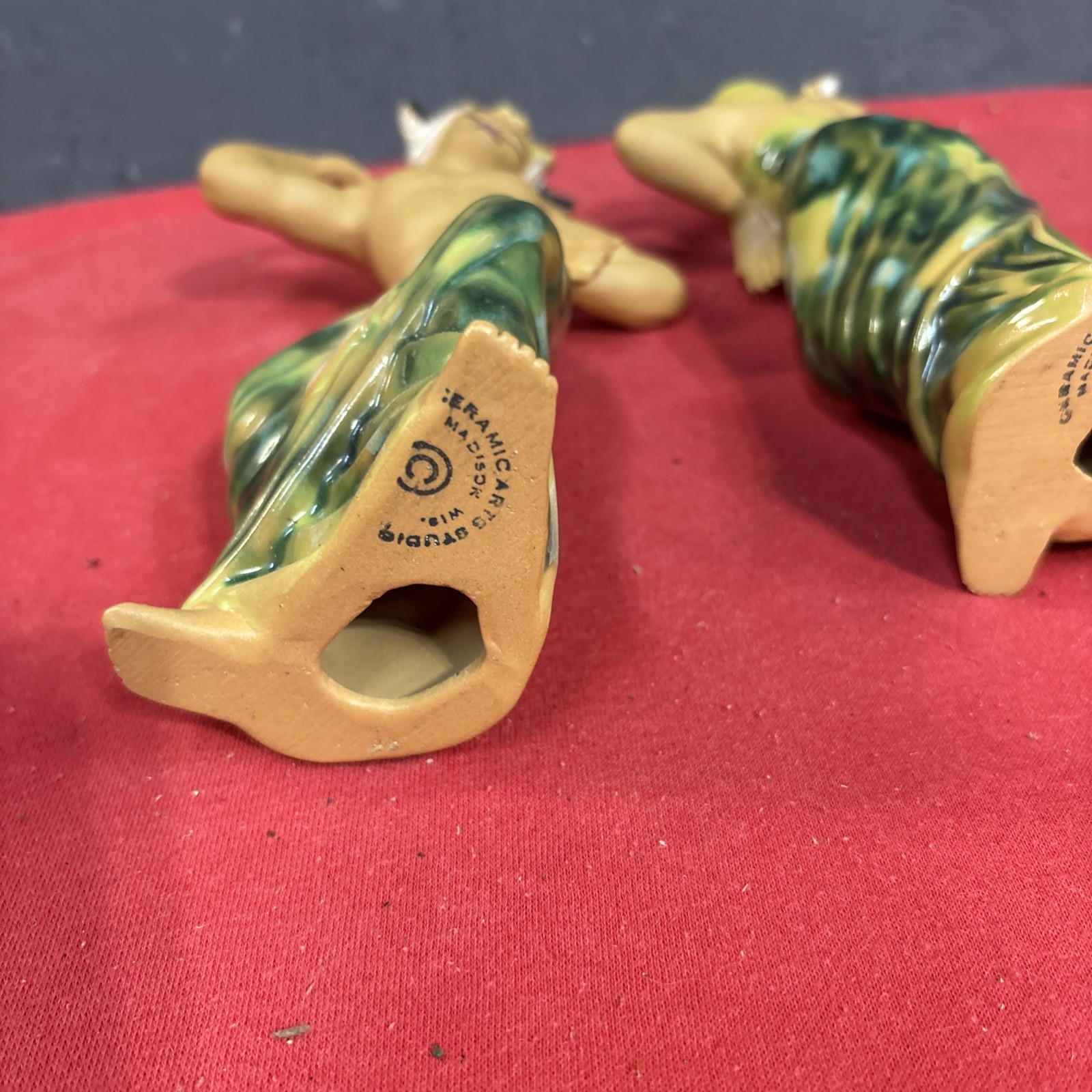 N-Vintage Pair CERAMIC ARTS STUDIO Figurines 9.75″ Indonesian Balinese Dancers
