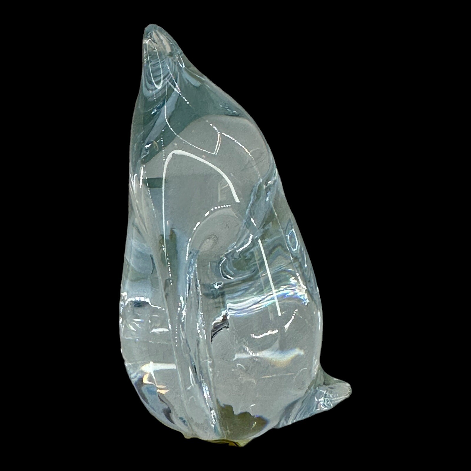 Randsfjord Glass Penguin Handblown Special Crystal Norway Figure w/ Sticker VTG