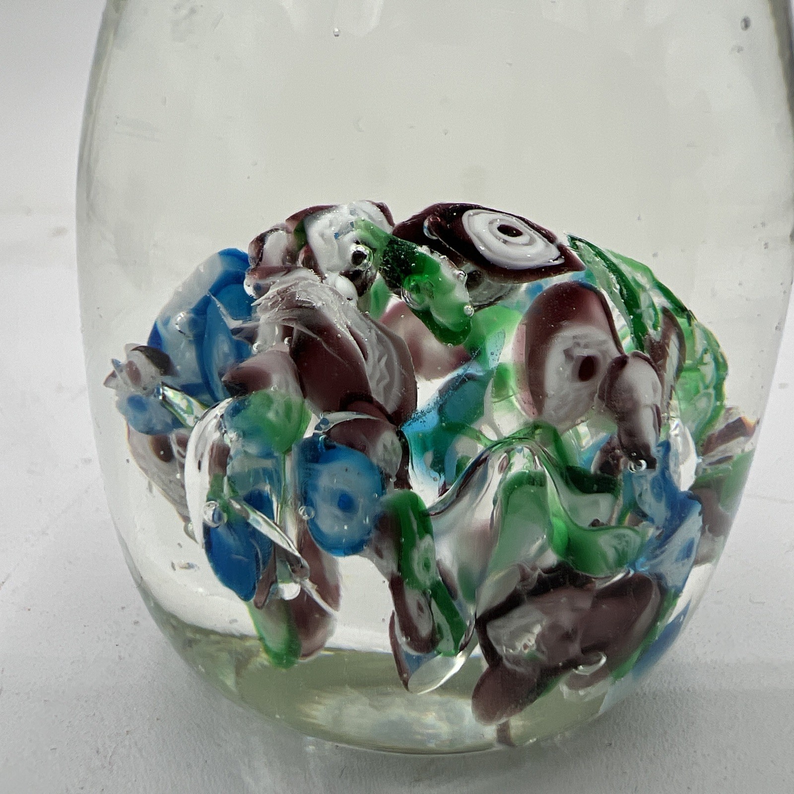 Blown Glass Paperweight Vintage Norleans Japan Multicolored