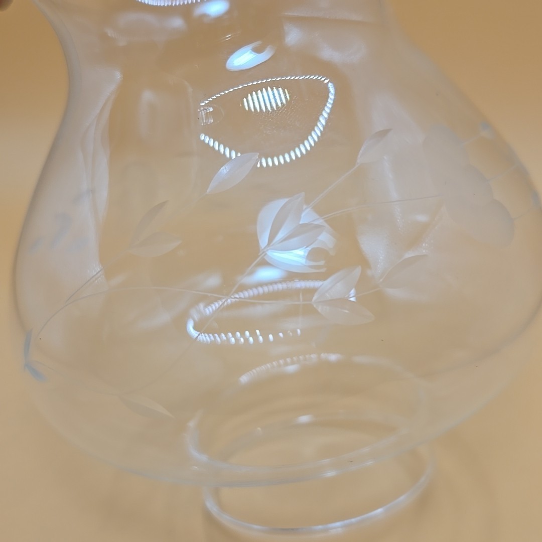 VTG Princess House Heritage Etched Crystal Two Piece Hurricane Candle Holder