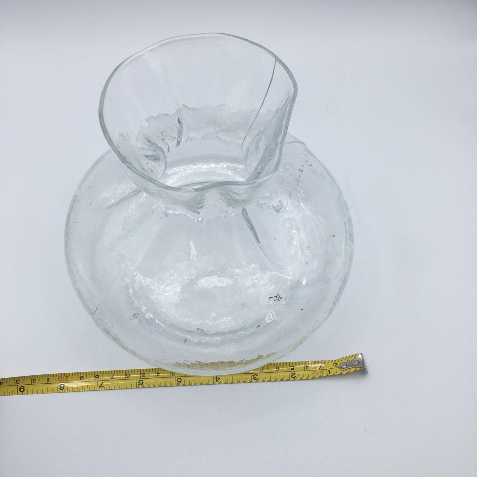 Swedish Glass Vase Clear Cinched Sack Bag Pinched SEA of Sweden Rune Strand