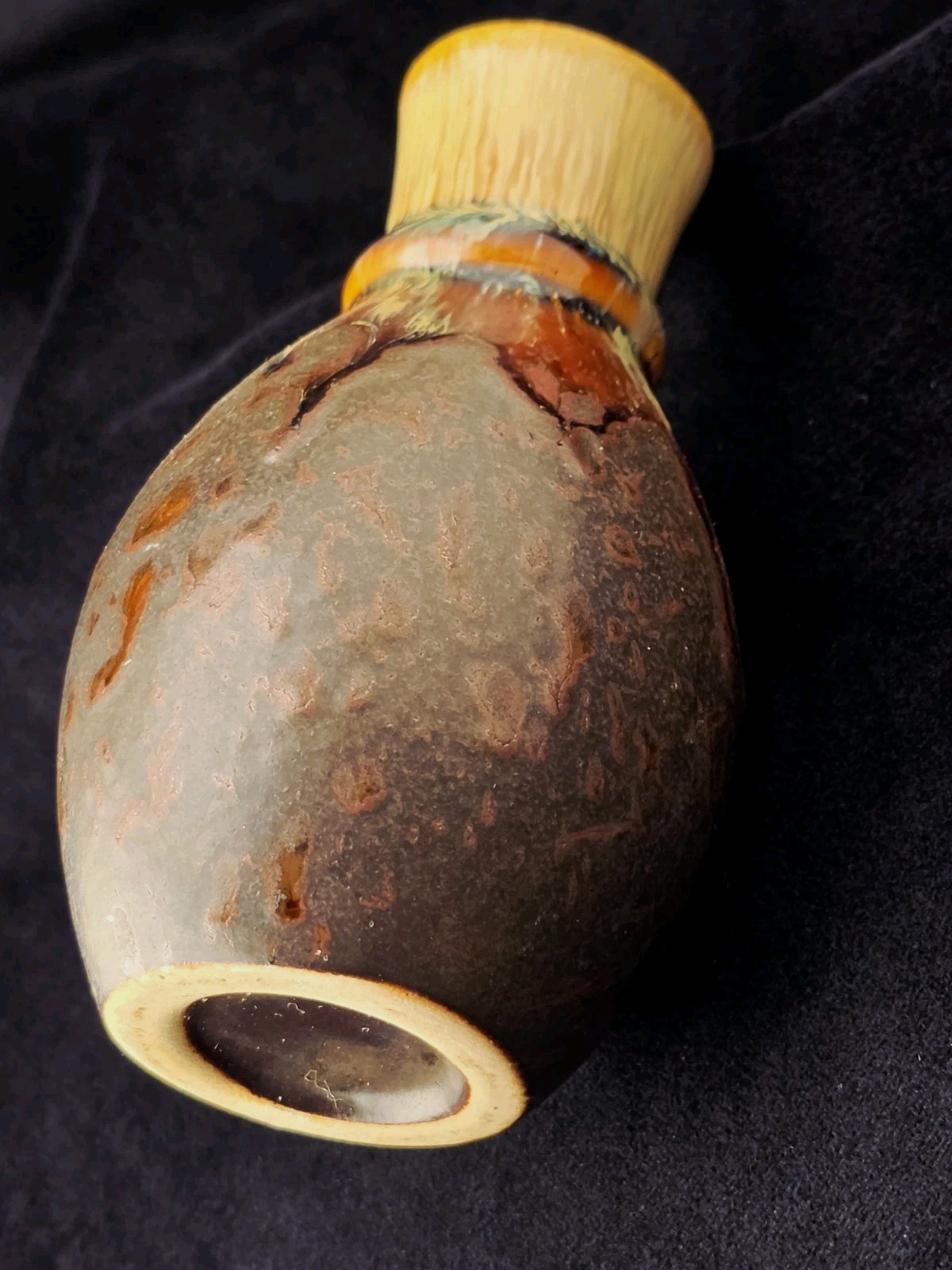 Vintage Studio Pottery Vase Drip Glaze Earth Tone MCM Brutalist Art Pottery 4½”