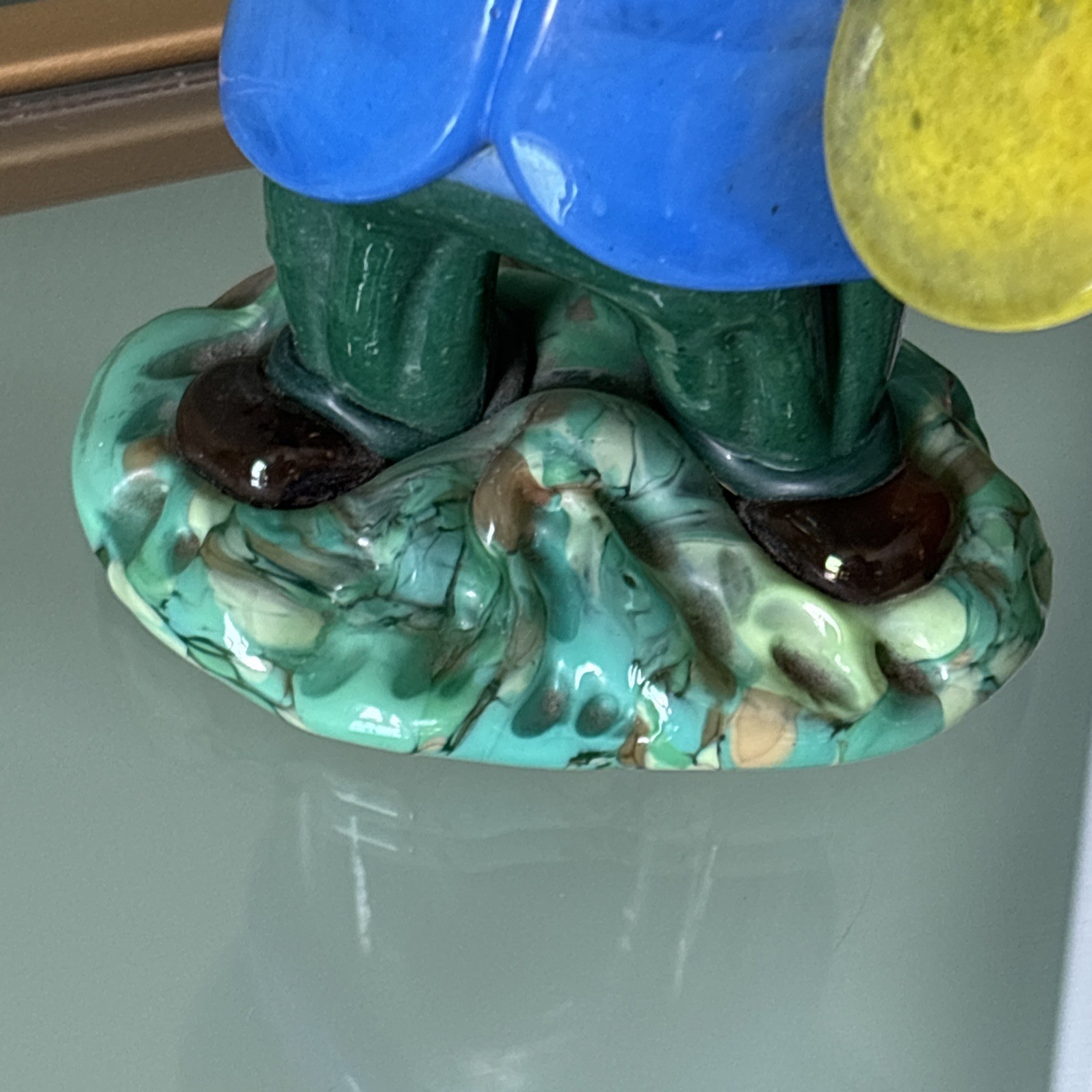 BOHEMIAN CYMBAL MUSICIAN / Glass Height 6.5 in hand made Czech
