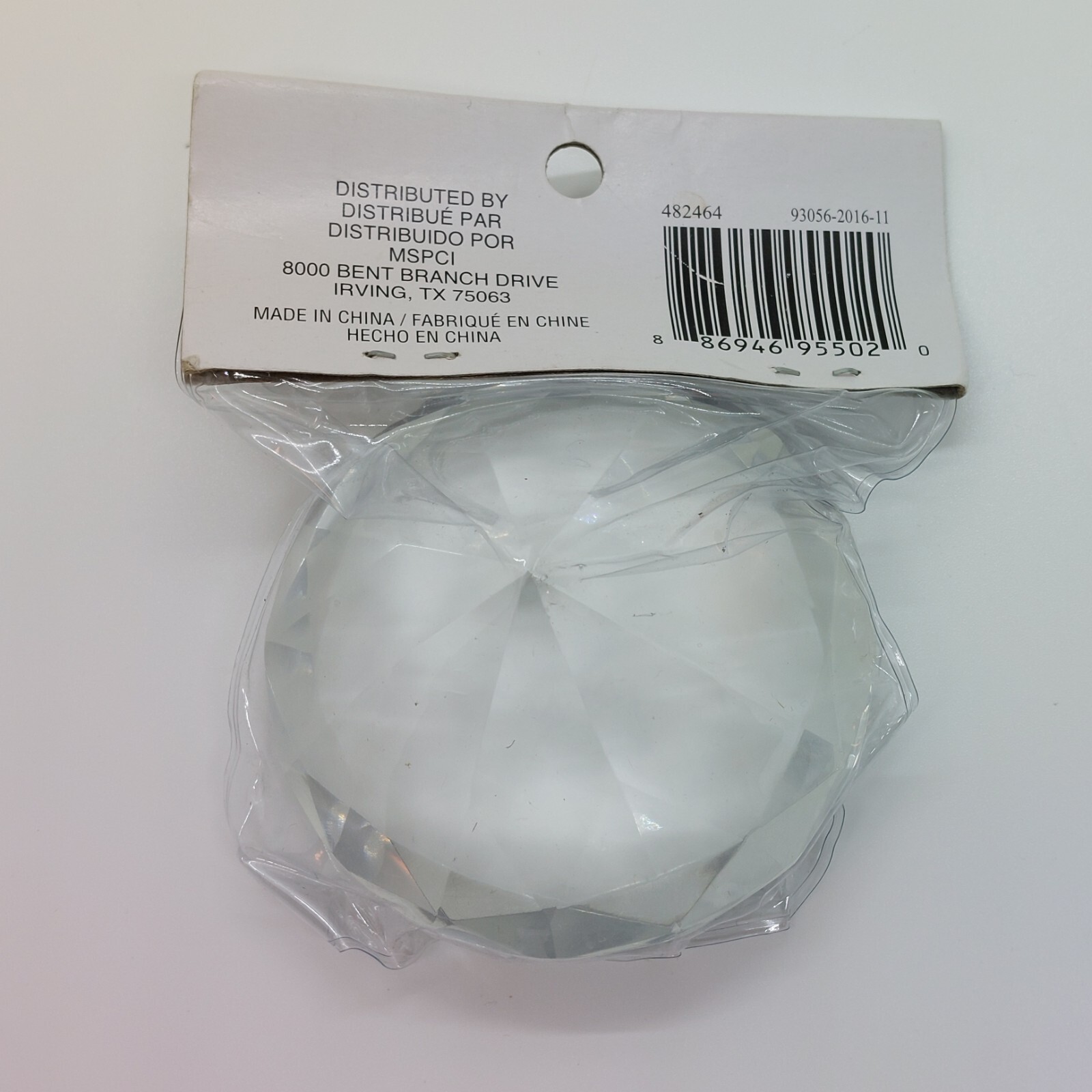 Paperweight Diamond Clear Glass 3.25in NEW