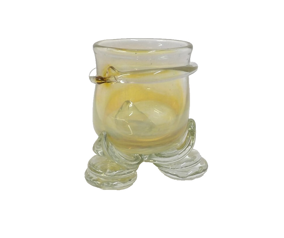 Art Glass Petal Footed Cup Vase Votive Candle Holder