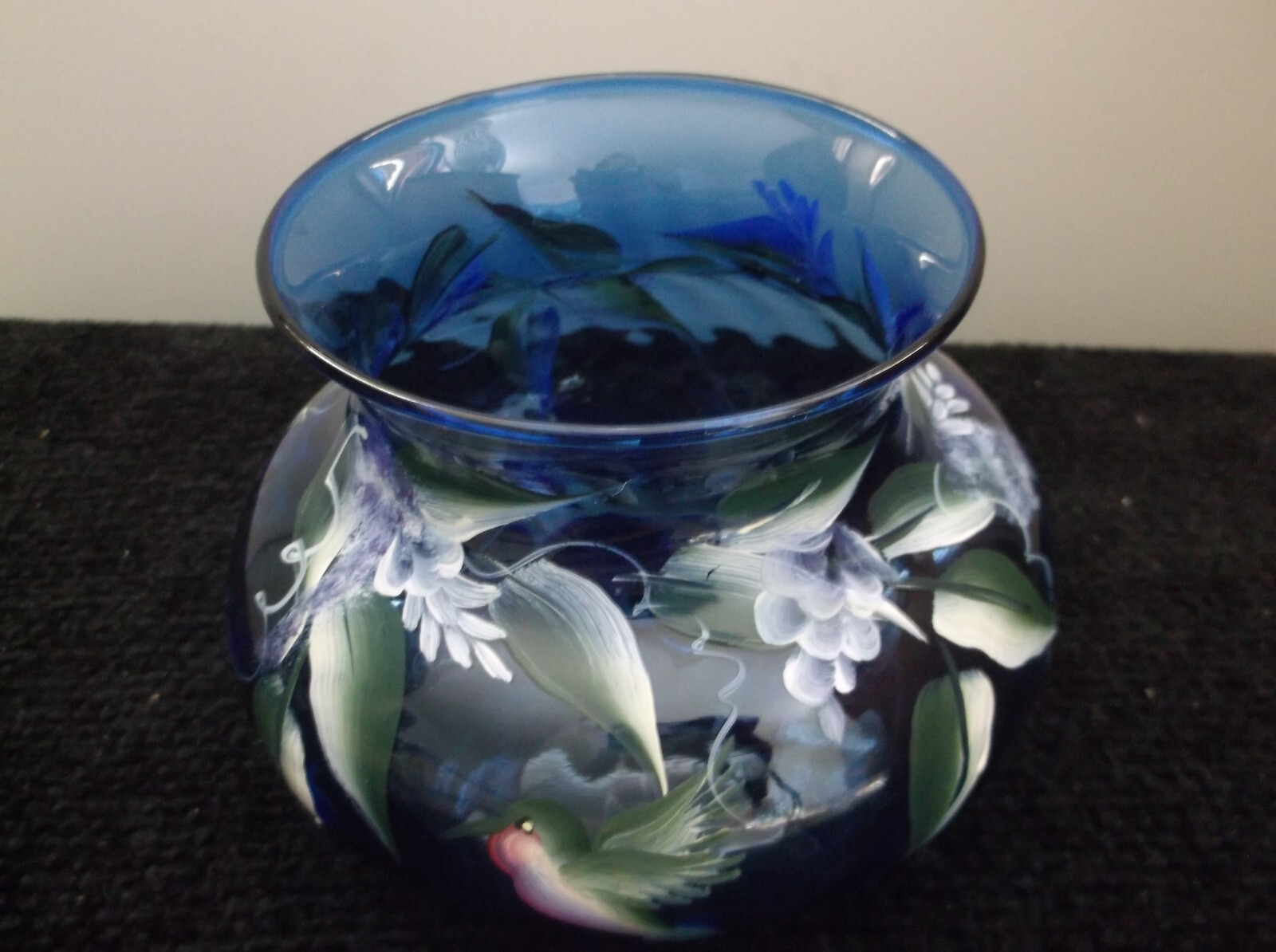 Cobalt Blue Hand painted & signed Vase