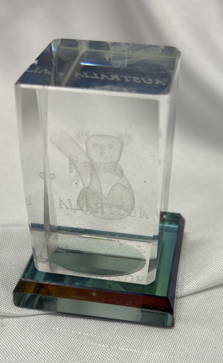 3D Laser Engraved Crystal Koala Cube Glass Crykoa 5cm Koala Crystal Cubes