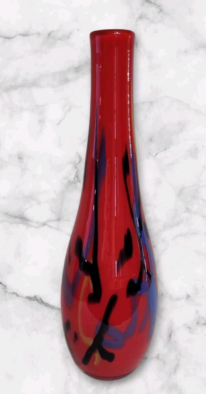 Bamboo Abstract Art Nouveau 15.75″ Glass Vase