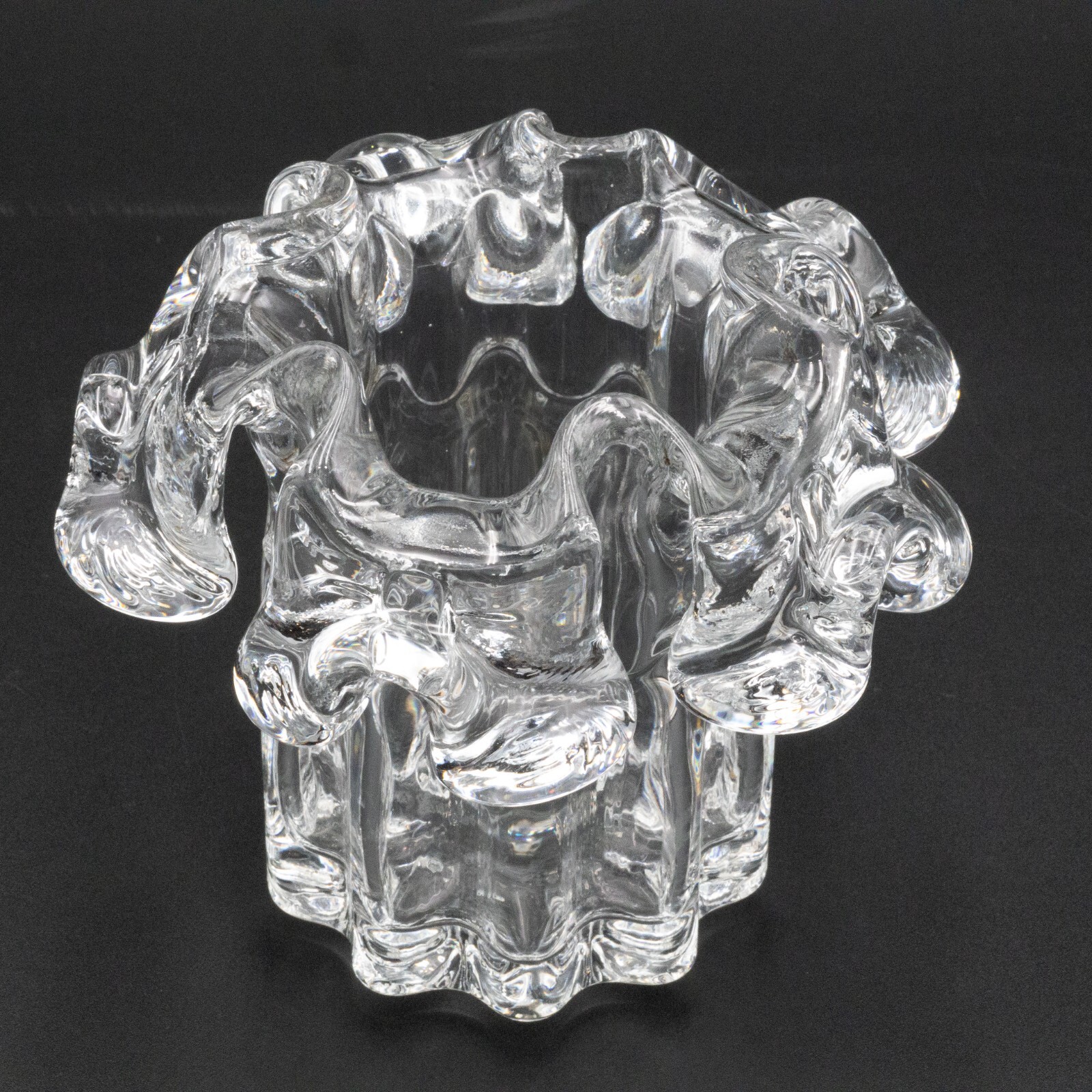 Kosta Boda of Sweden “Isabella” Crystal Vase or Candle Votive 5 1/2 inches Vinta