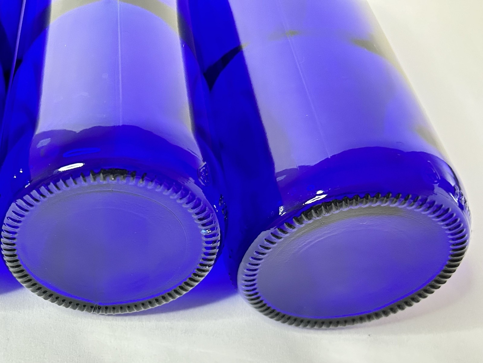 Glass Bottles, Cobalt Blue, Empty, Lot of 2, Saratoga, Good