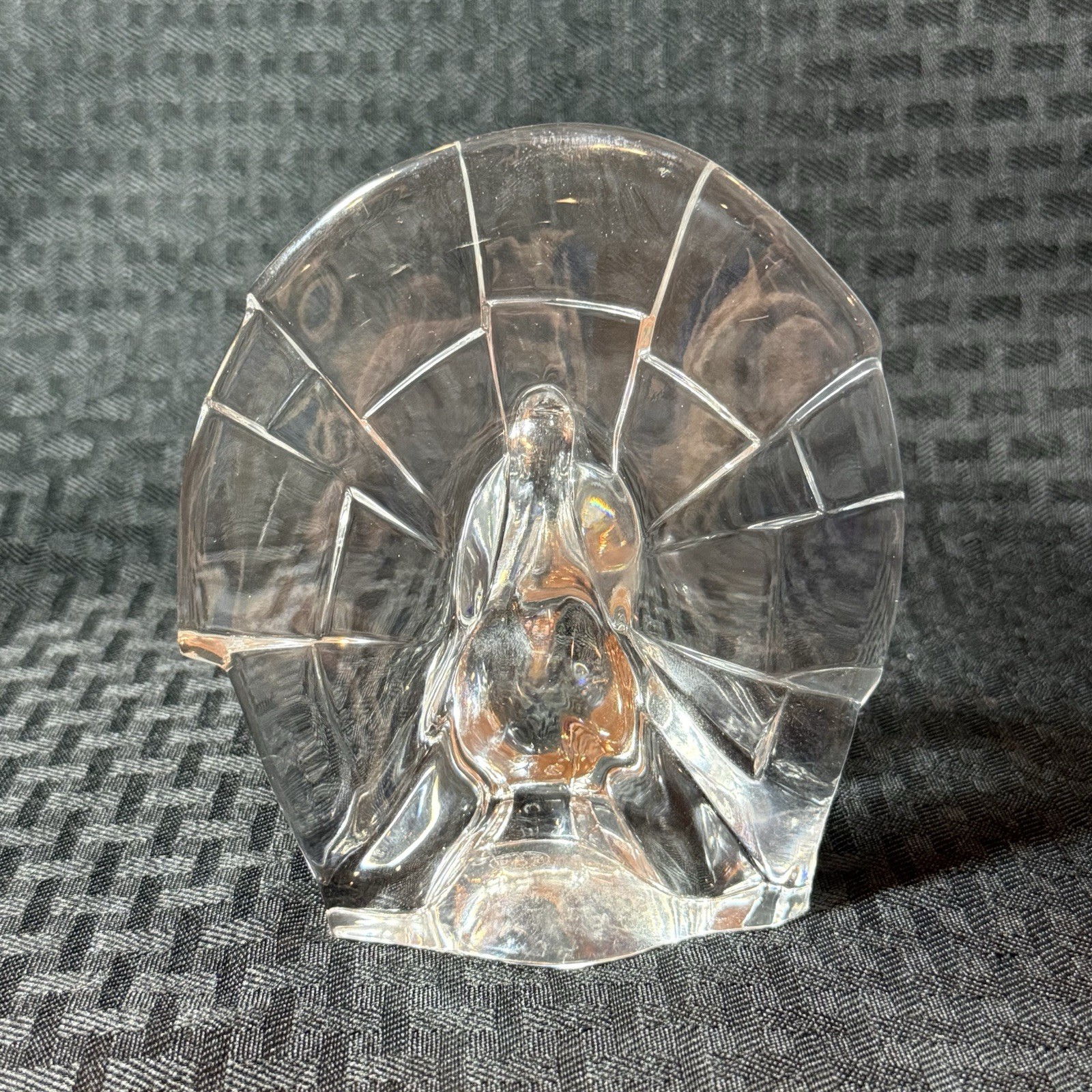 Baccarat Crystal Figurine – Peacock (Retired) Art Glass, AS IS – Chipped Beak