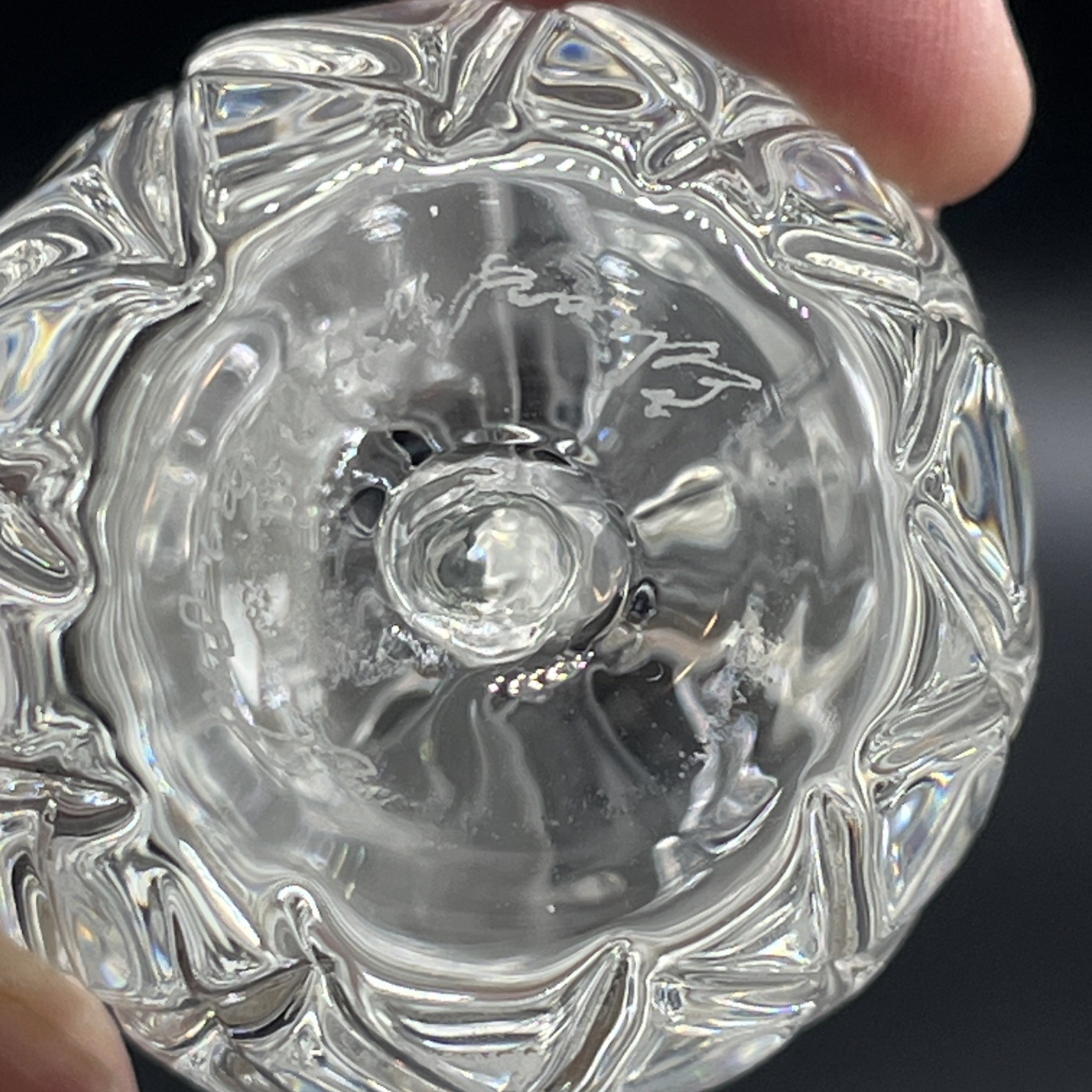 Crystal Clear Glass Pineapple Figurine Paperweight Sculpture Signed