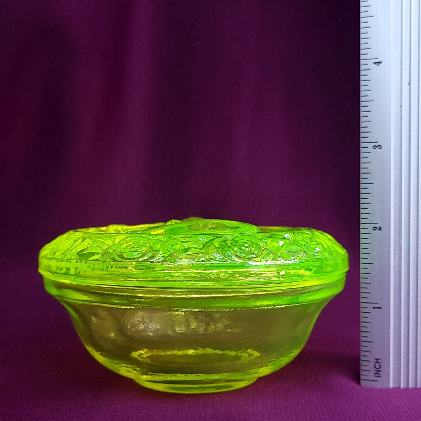 Uranium Yellow Glass Box Nude Woman Vaseline Clear Jewelry Box Art Deco