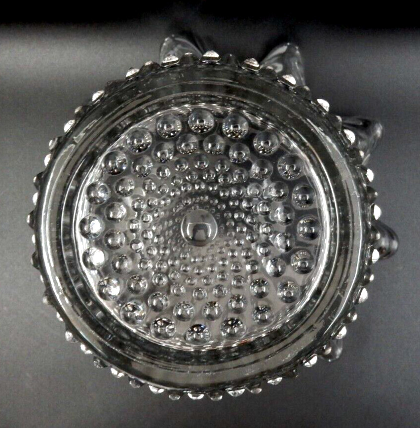 VINTAGE DUNCAN & MILLER RUFFLED EDGE HOBNAIL PATTERN PRESSED GLASS VASE