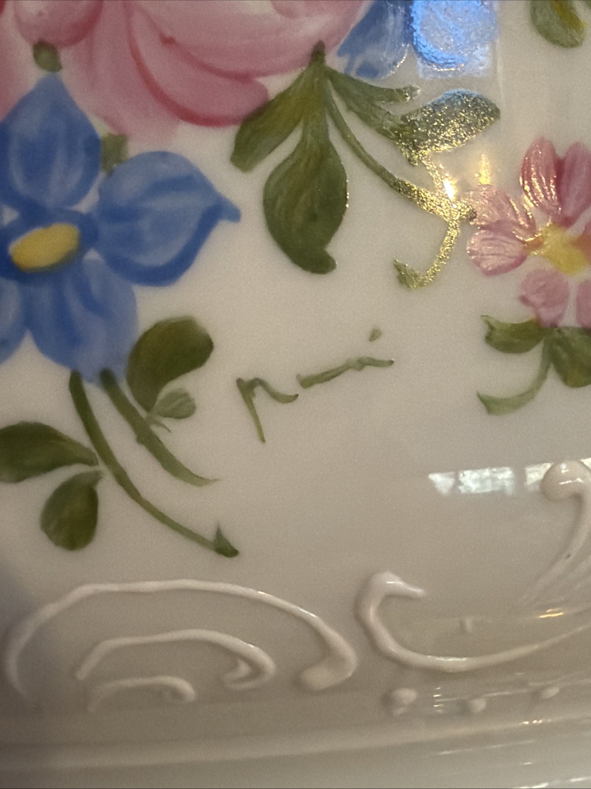 Limoges France Hand Painted Floral Jardiniere Lord & Taylor Porcelain Planter
