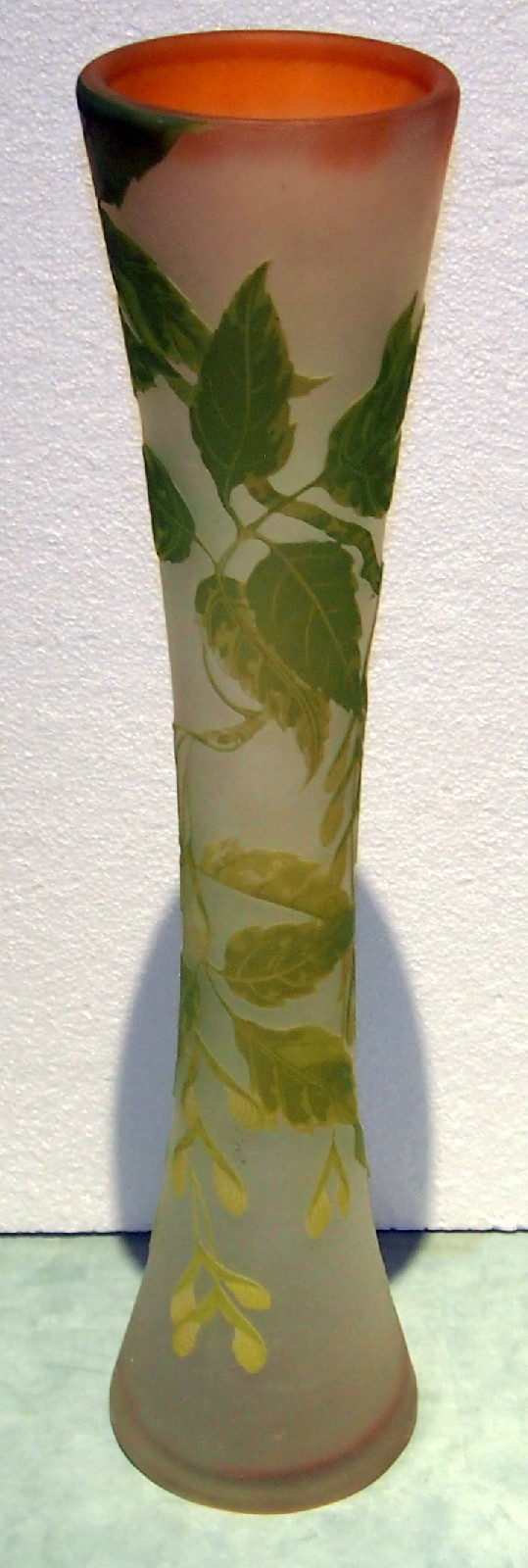 EMILE GALLE C 1910 ORIGINAL CAMEO GLASS GRAND VASE DESIGN HEIGTH:22.5 “