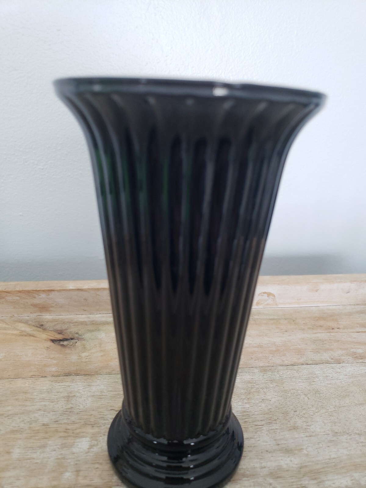 Pilgrim Glass Black Vase 6 and 1/2 Inches Tall Handmade USA