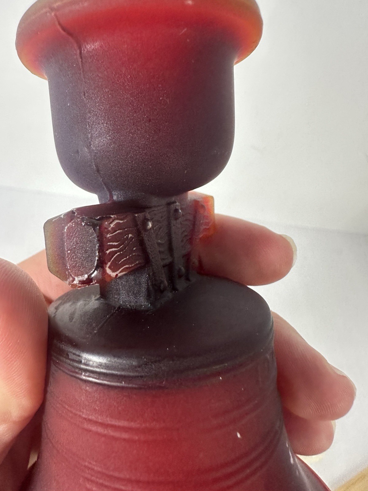 LIBERTY BELL Candle Holder Glows Red Glass Patriotic Fourth July
