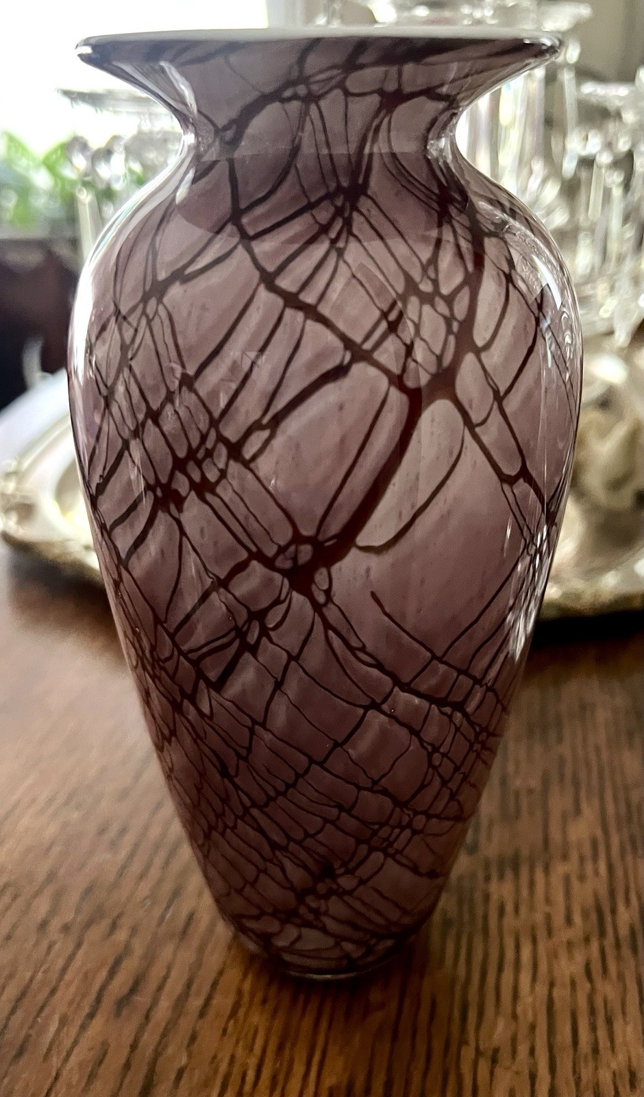 Michel Nourot Studio Vase Pink Marble Series Cased Glass Signed David Lindsey