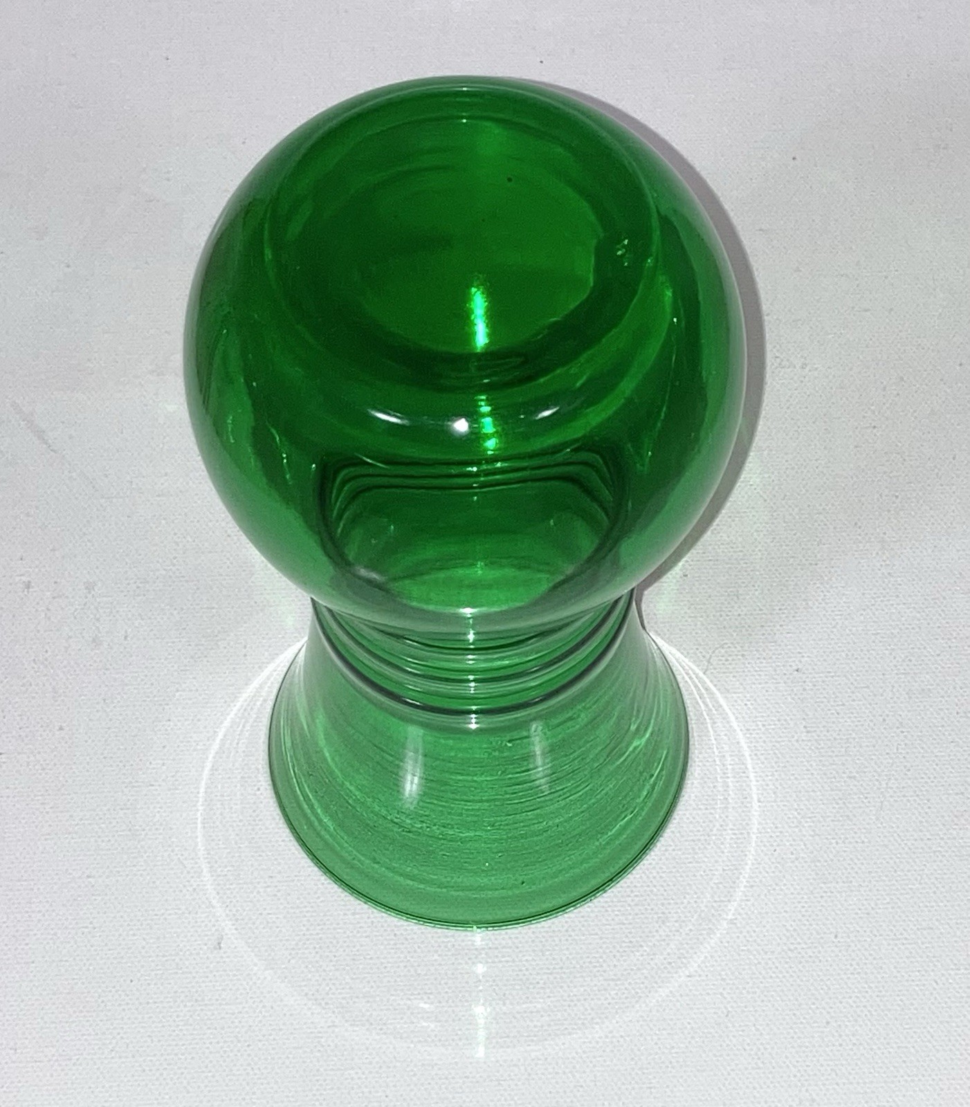 Anchor Hocking Forest Green Glass Ribbed Ring Flower Vase