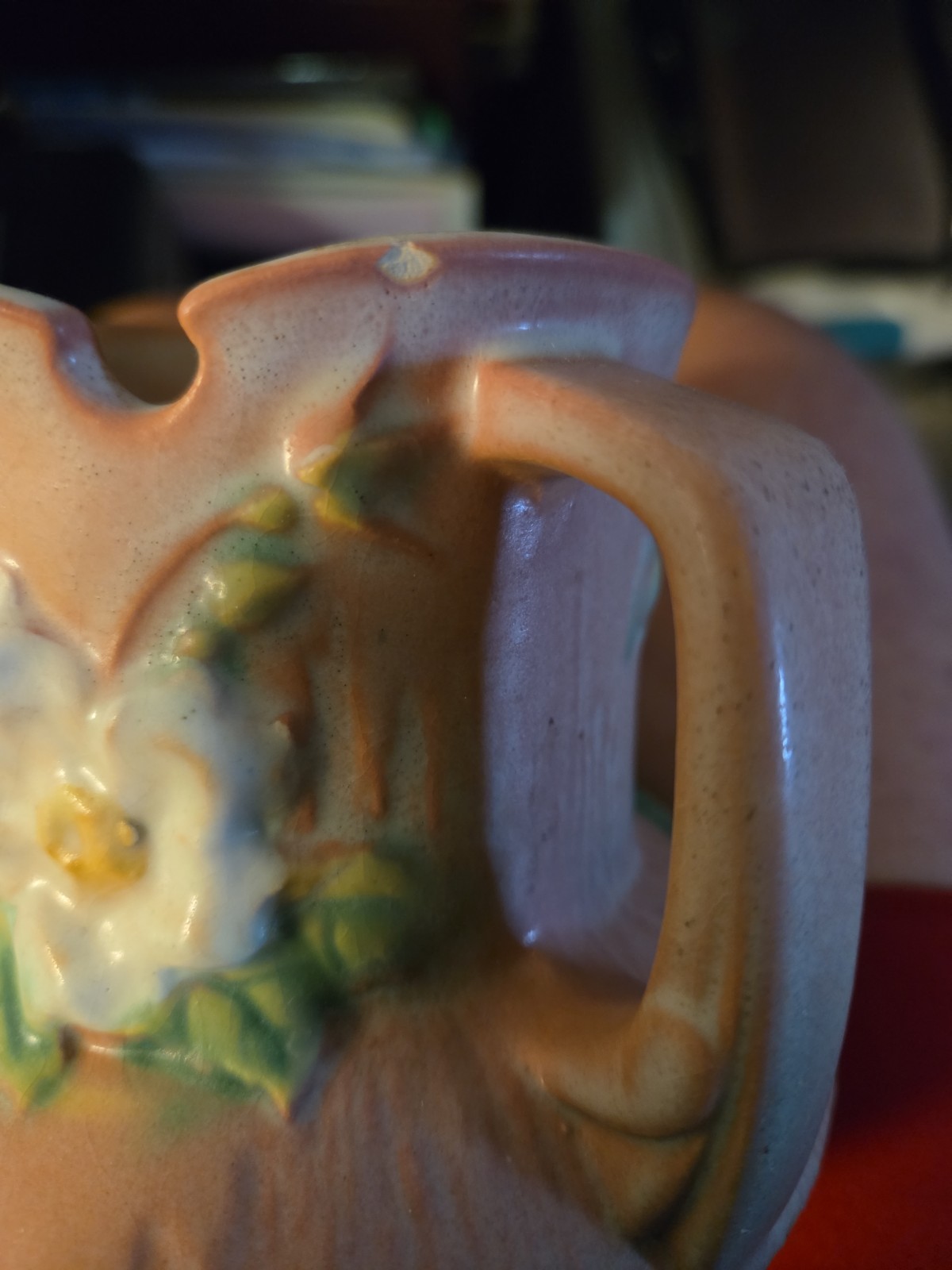 1940 ROSEVILLE White Rose Art Pottery #146- 6″ , Lot of 2 , see photos