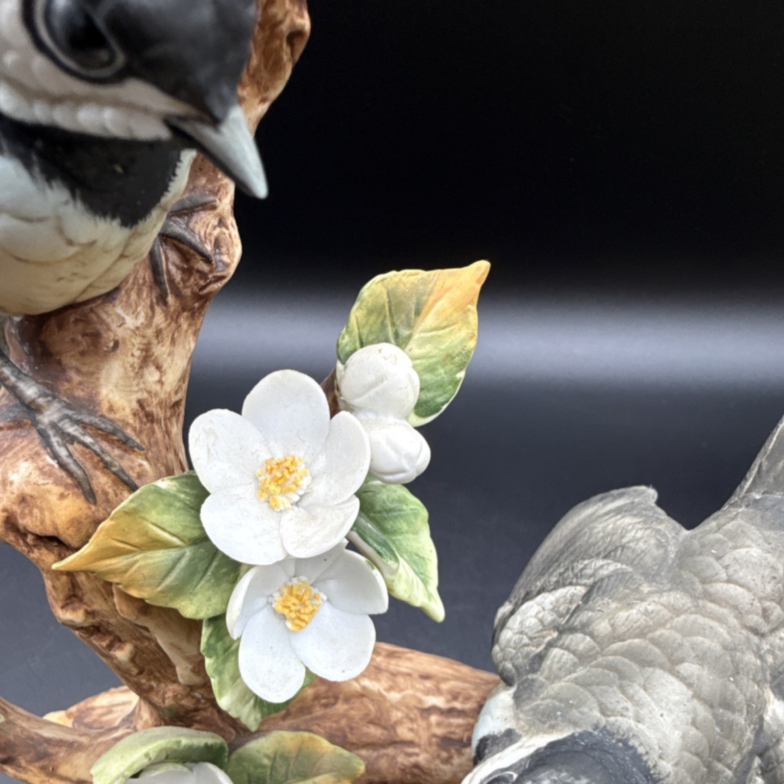 Andrea by Sadek porcelain black-capped chickadee figurine, hand painted, Japan