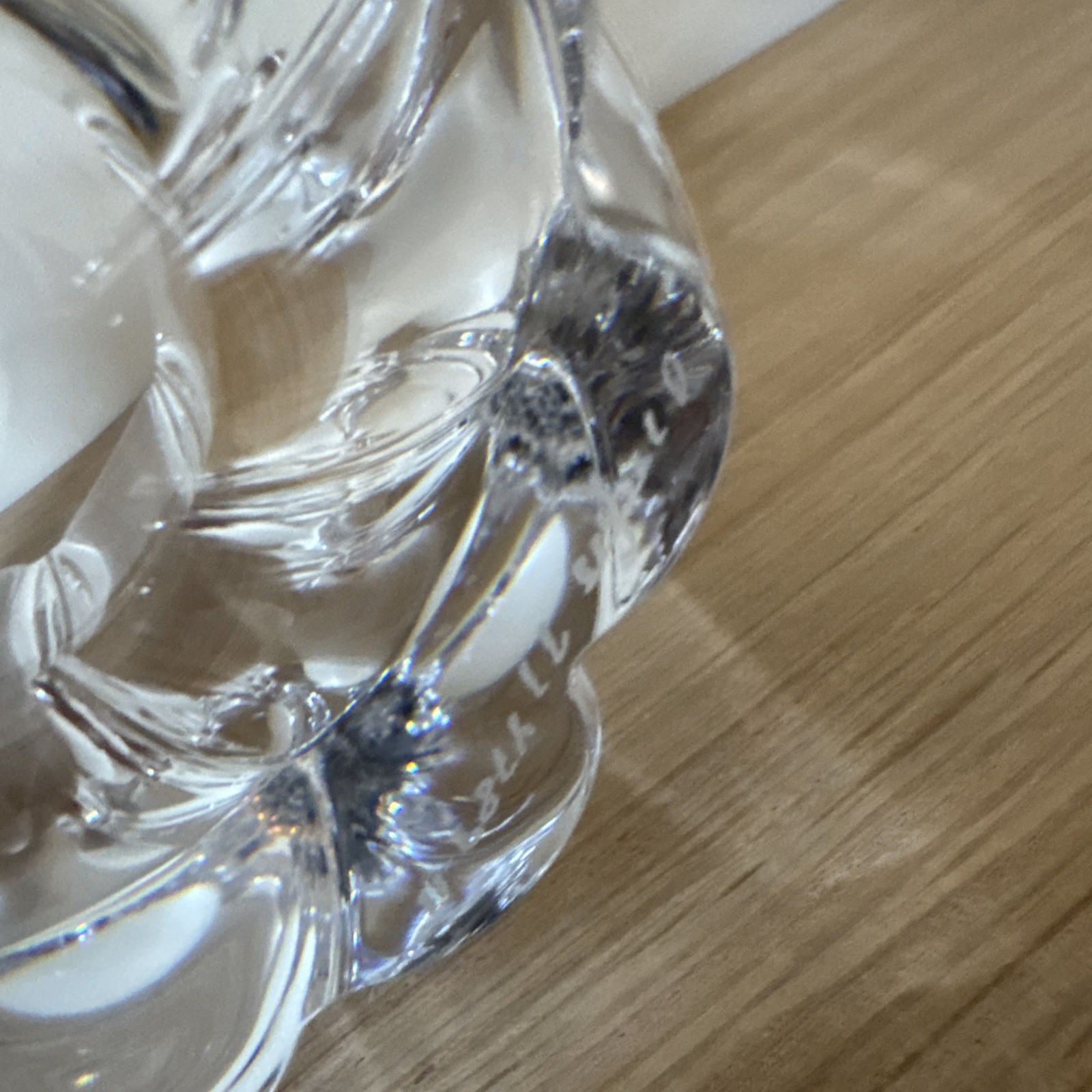 Orrefors Sweden Crystal Mayflower 6” Vase Bowl Clear Glass Signed 1980’s Mint