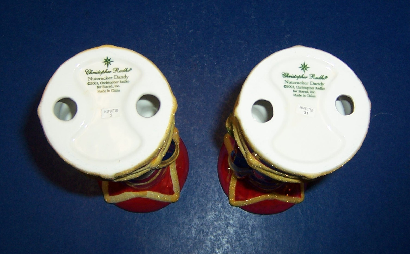 Christopher Radko Nutcracker Dandy 2 Candleholders (7.25”) Original Box & Pkging