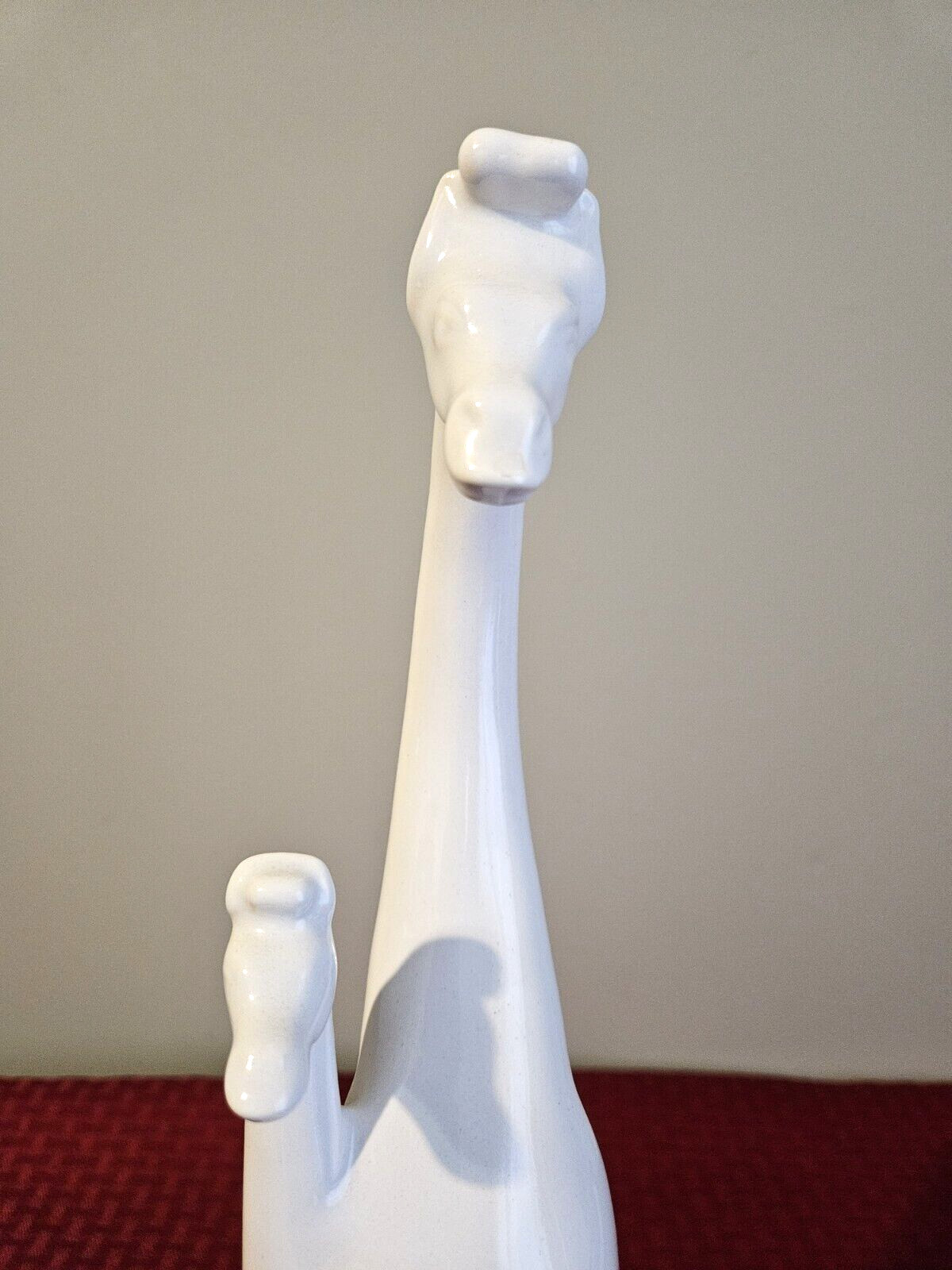 VTG Haeger Giraffes Statue Mother & Calf 1990 White Art Pottery