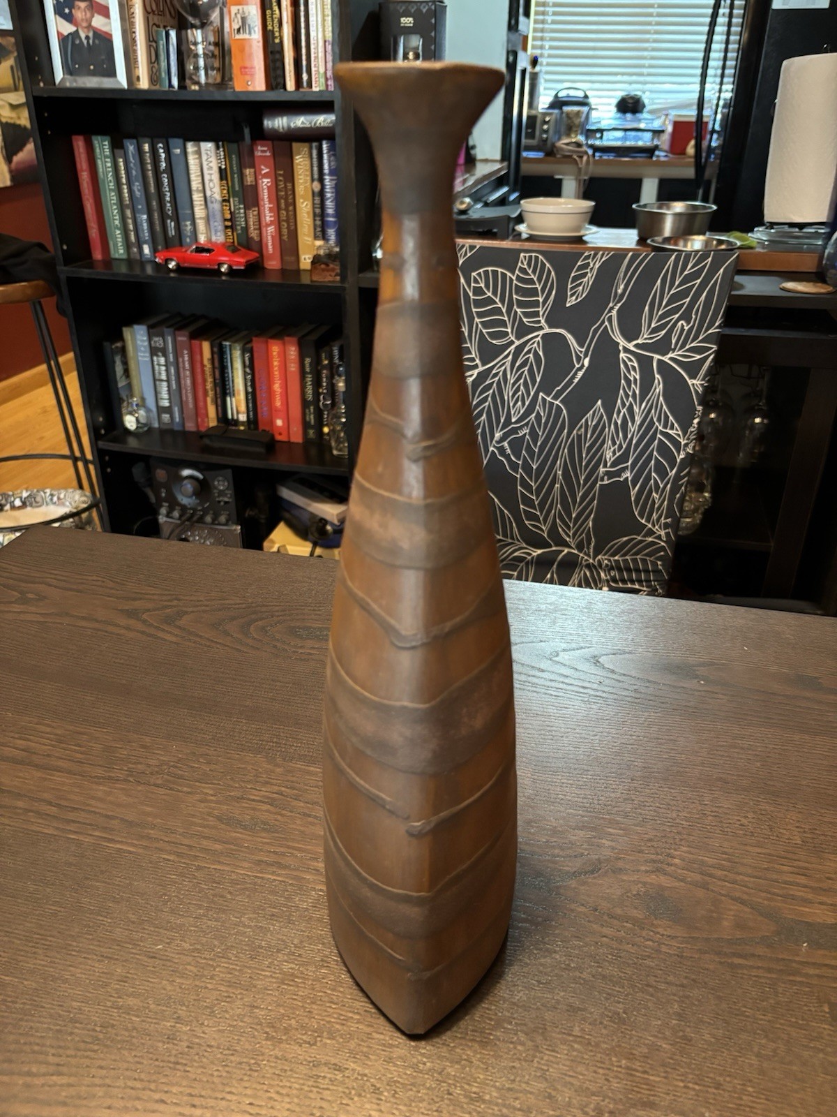 Rare Vintage Terracotta Handmade Pottery Vase 16″ MCM Clay Ceramic Bud Vase